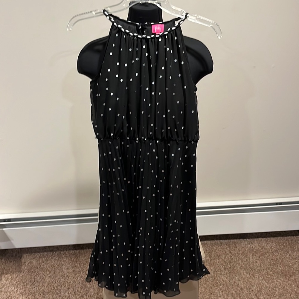 Pinky Girls Black Polka Dot Dress size 16